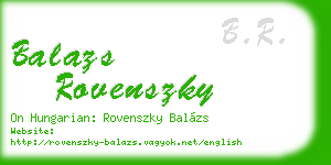 balazs rovenszky business card